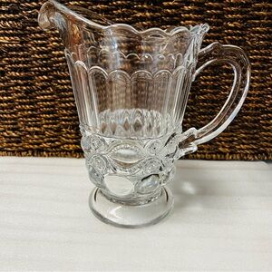 Vintage Mosser Glass Eyewinker Pattern Clear Glass 24 Oz Pitcher EAPG